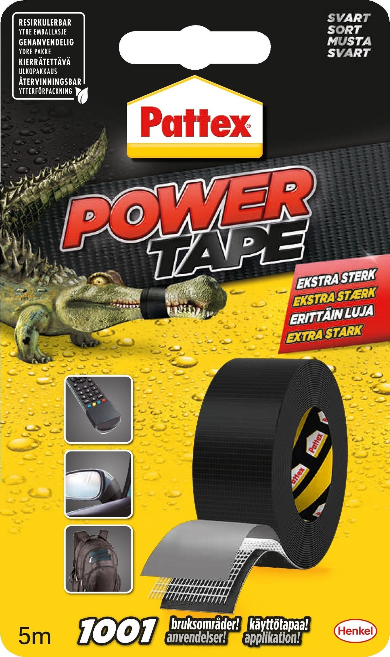 3M Power Tape 5m Sort
