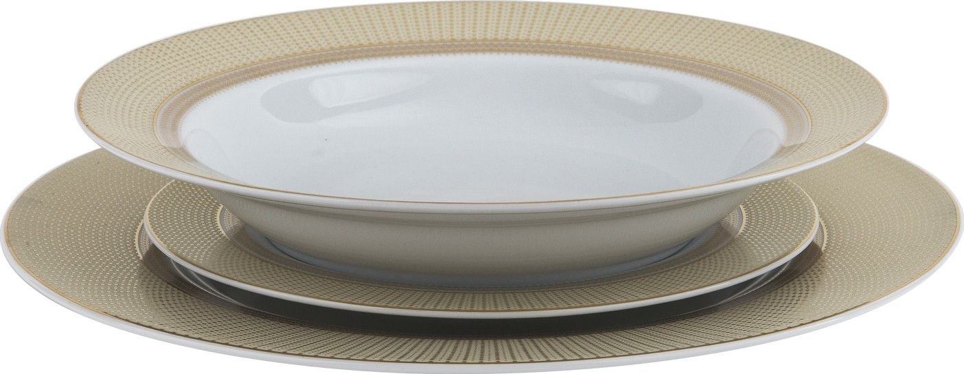 Ćmielów Komplet talerzy 6/18 Amaro Gold