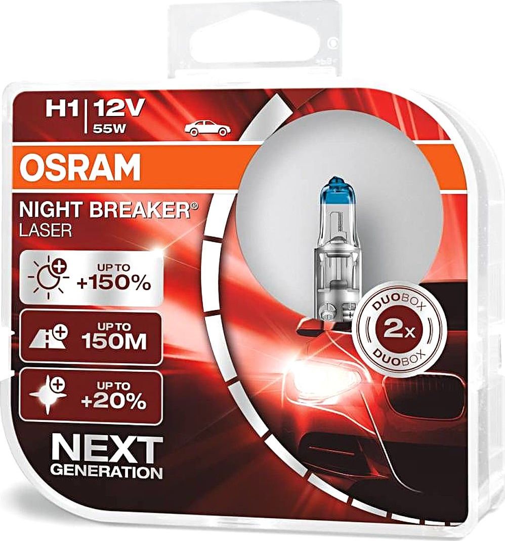 Osram OSRAM autožárovka H1 NIGHT BREAKER® LASER 12V 55W P14,5s (Duo-Box)