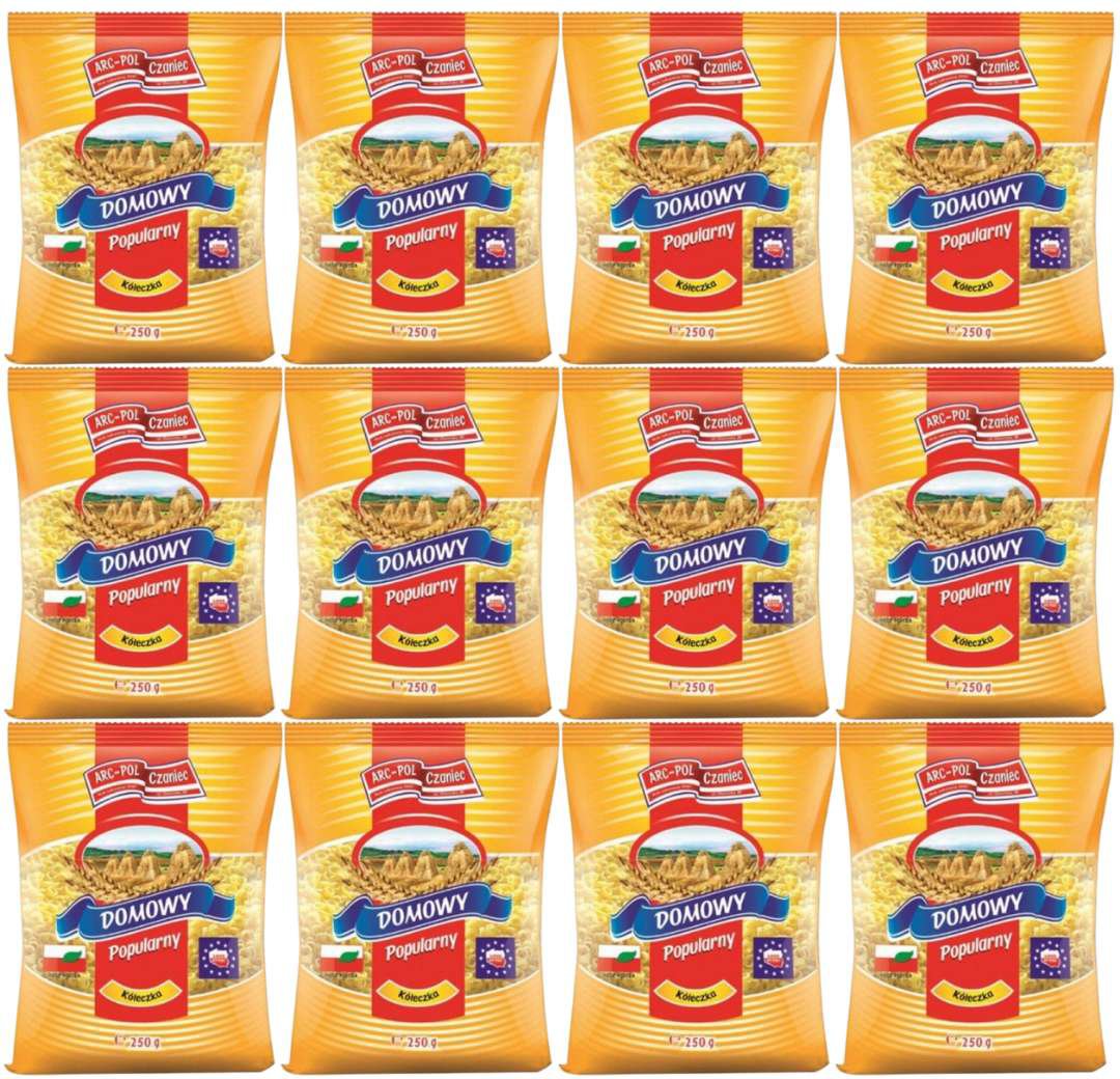 ARC-POL Makaron Popularny kółeczka 250 g x 12 sztuk