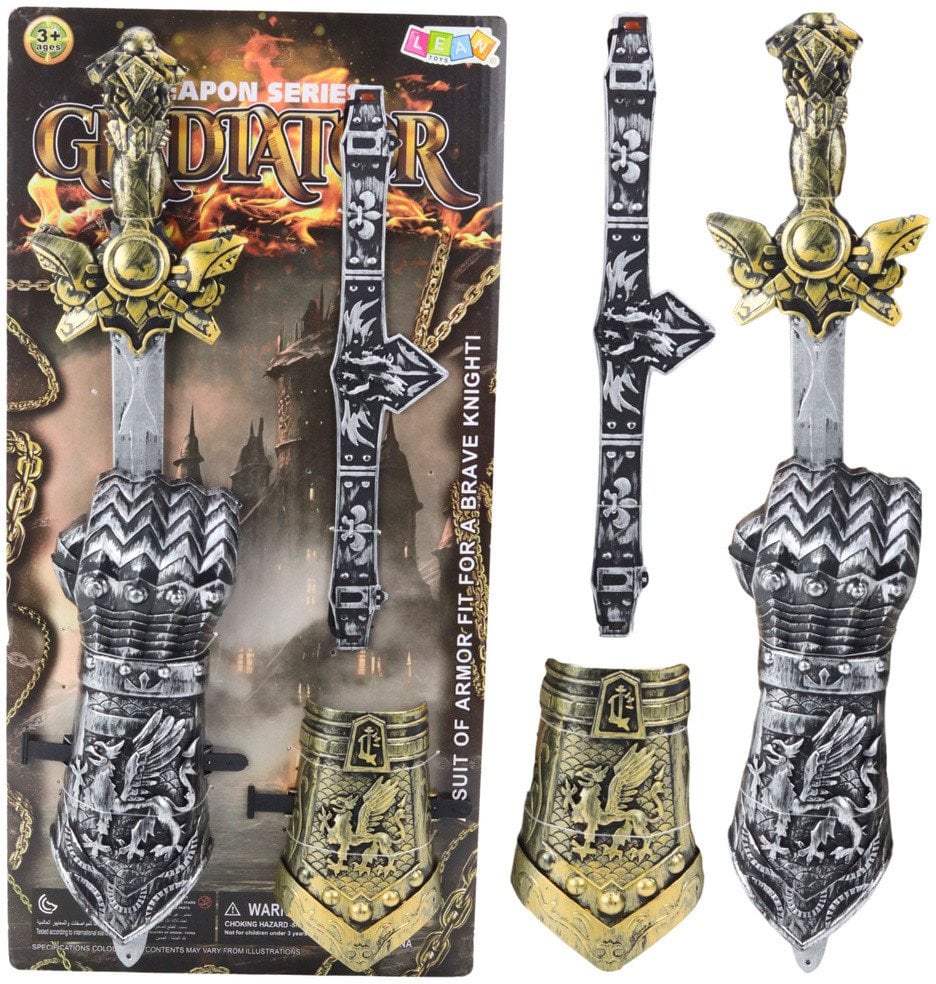 Zestaw Rycerski Gladiator Miecz Ochraniacze Pas Zdobione
