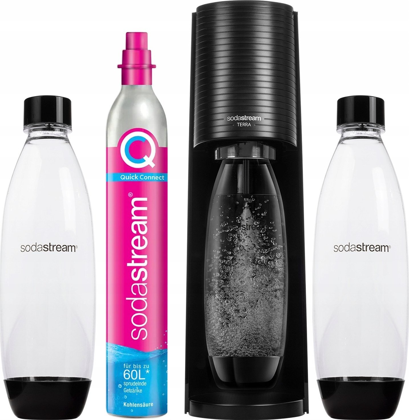 Saturator Sodastream Terra + 2 butelki + gaz Czarny
