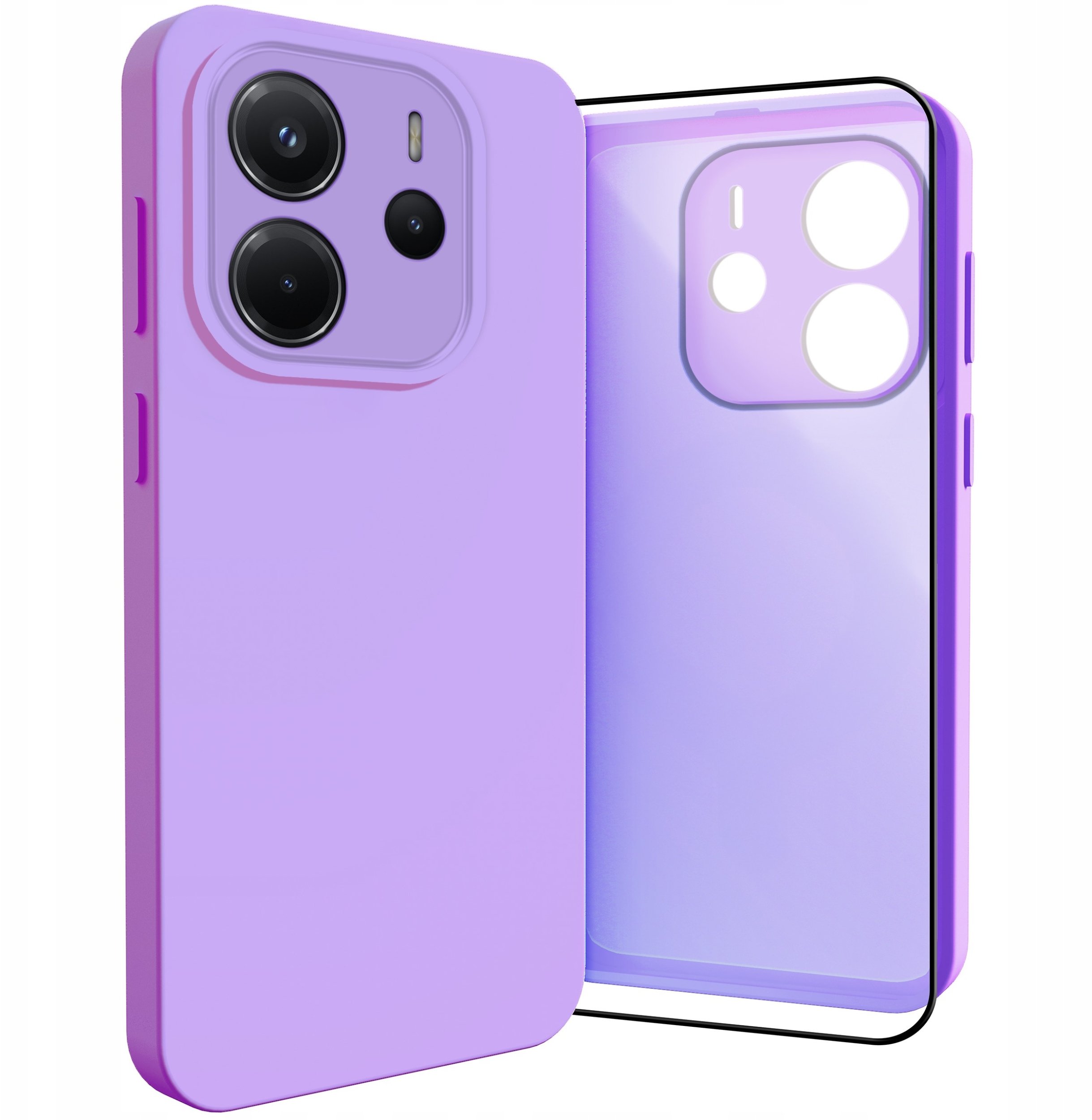 Etui do Xiaomi Redmi Note 14 5G (Osłona Kamery, Fioletowe, Plecki) Szkło