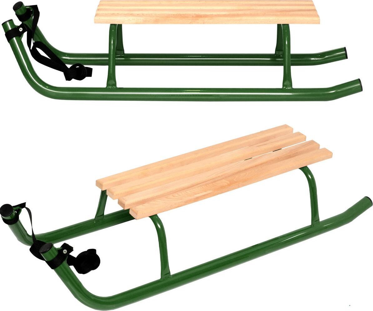 Enero Sanki zimowe rekreacyjne metalowe kuligowe 2 osobowe wzmocnione zielone