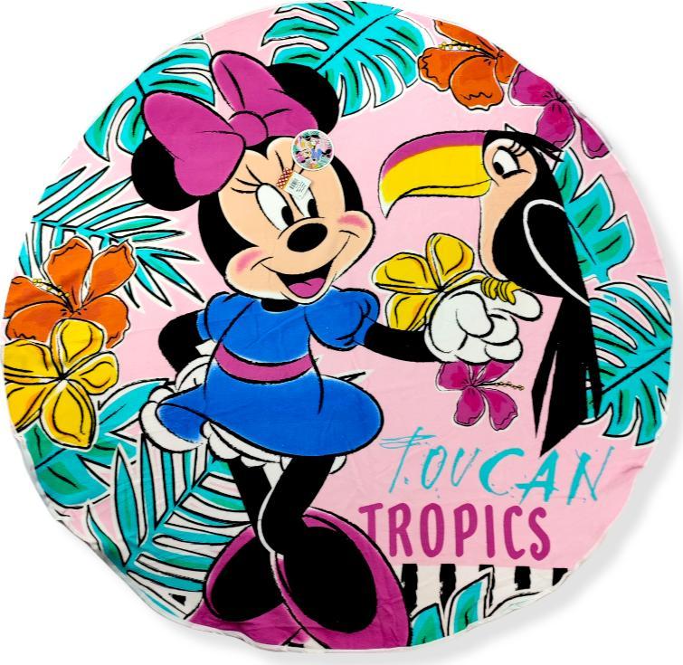 Euroswan Duży ręcznik mata plażowa szybkoschnąca Myszka Minnie 150cm