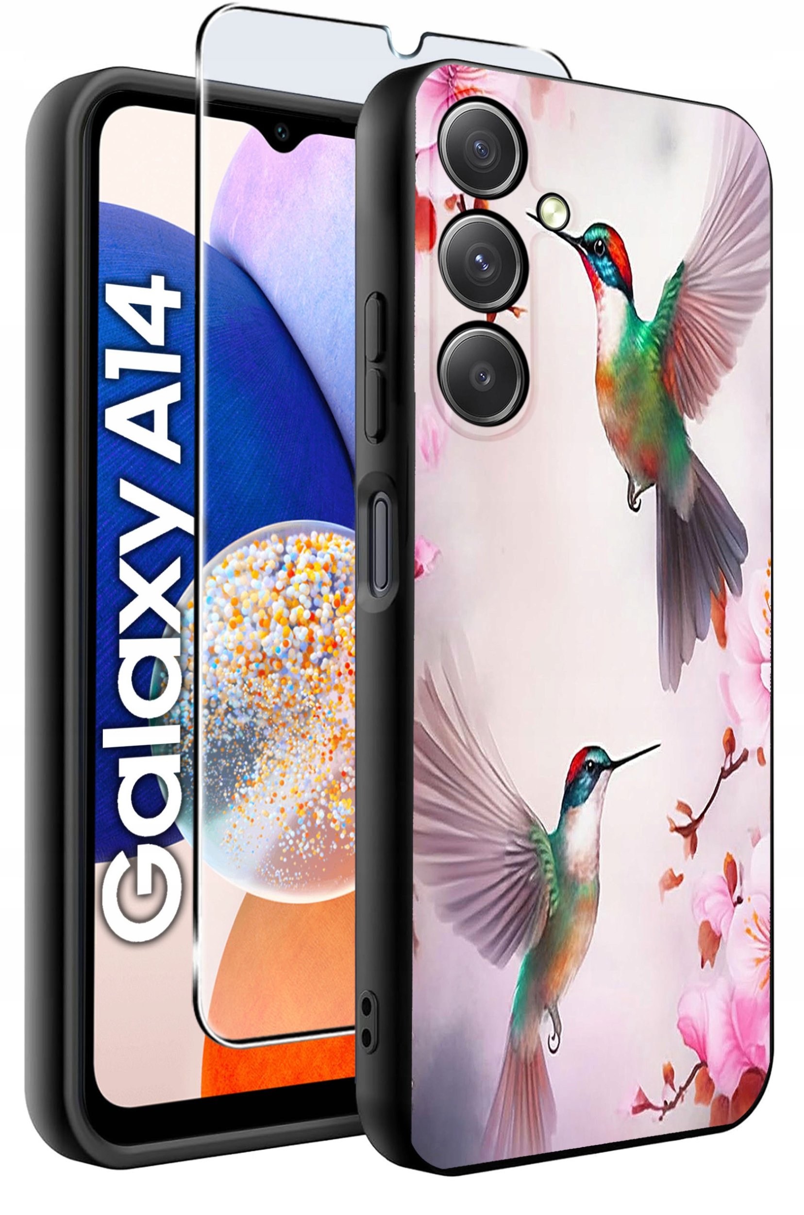 ETUI do Samsung A14 5G WZORY | SILIKONOWE MATT CASE + SZKŁO HARTOWANE 9H