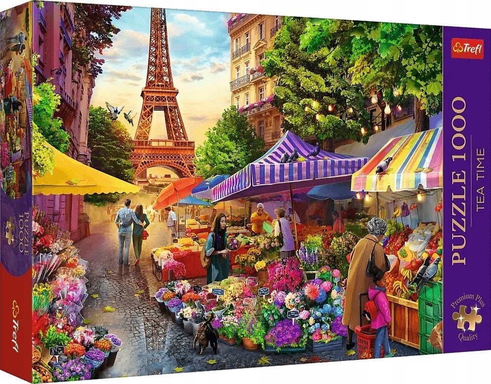 Trefl Puzzle 1000 elementów Premium Plus Quality Targ kwiatowy, Paryż
