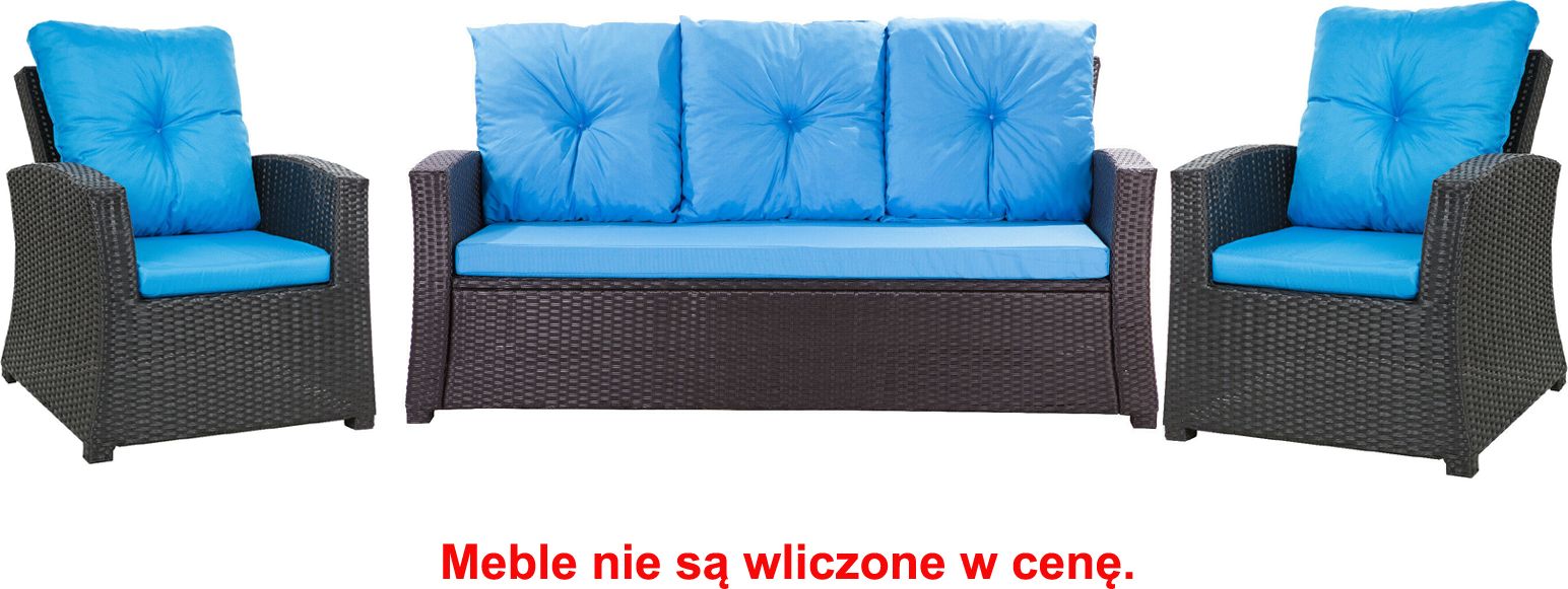 Setgarden Zestaw poduszek na meble ogrodowe rattanowe dla 5 osób rozmiar 168/52