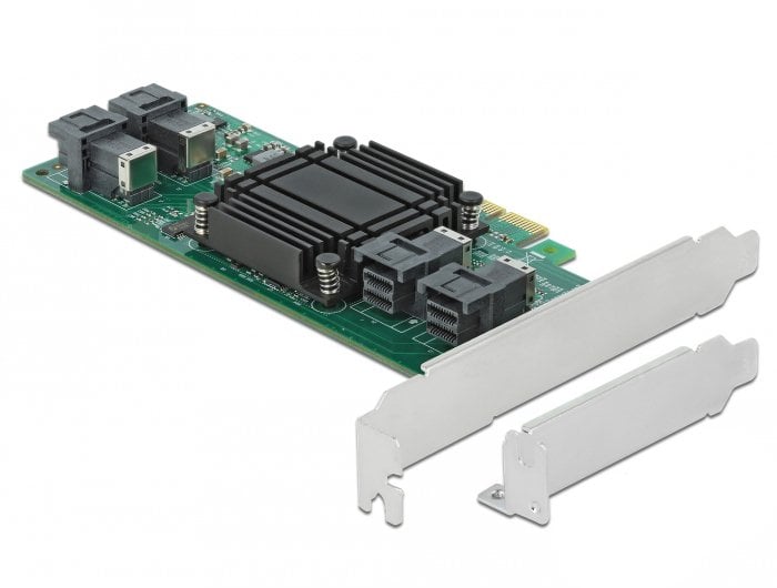 Kontroler Delock Karta PCI Express x8 do 4 x NVMe SFF-8643 - Konstrukcja niskoprofilowa