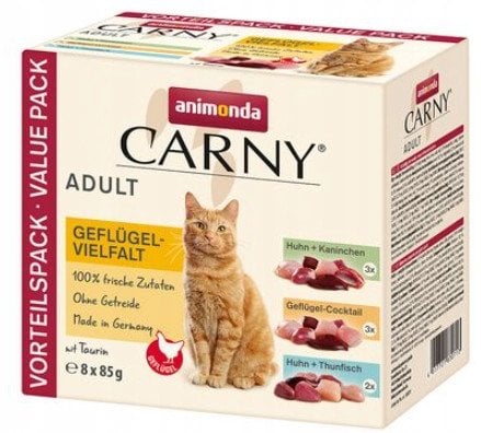 Animonda ANIMONDA Carny różnorodność drób mix kawałki 8x85g