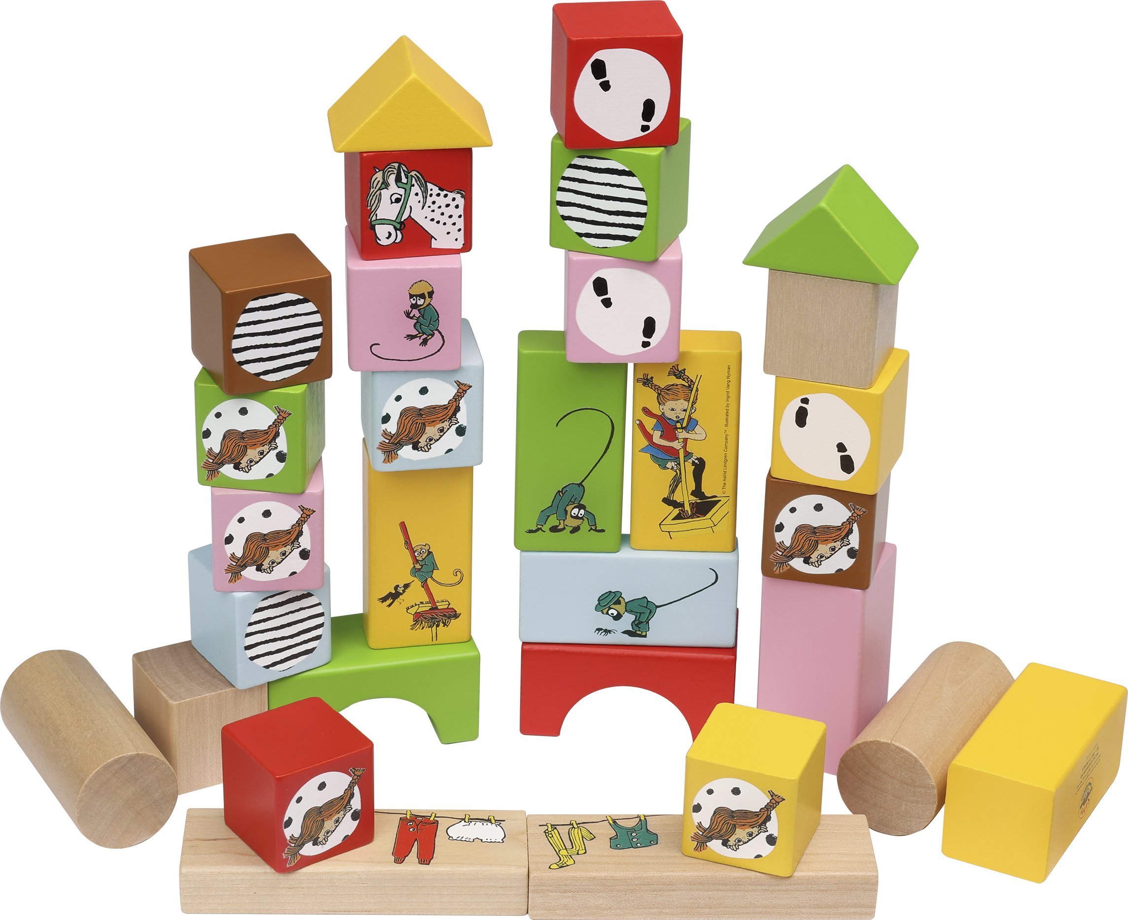 Pippi Klocki drewniane 30 szt