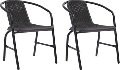 vidaXL Krzesła ogrodowe, 2 szt., rattan PE i stal, 110 kg