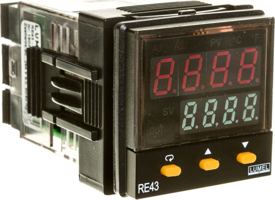 Lumel Programowalny regulator zasilanie 90-264V AC wejście uniwersalne wyjście 1 przekaźnik 2A wyjście 2/alarm 2 przekaźnikowe alarm 1