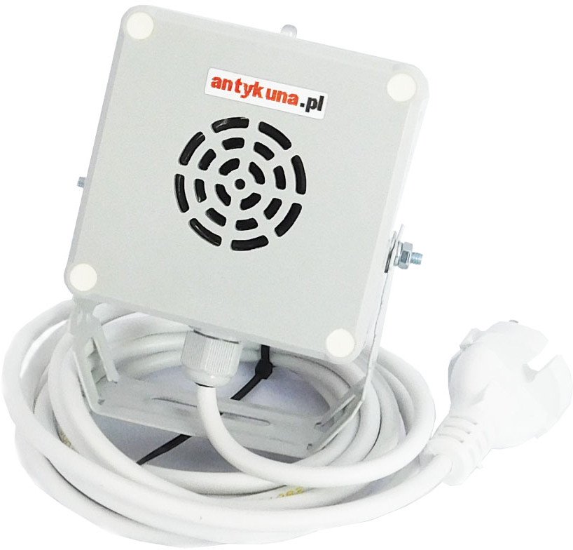 Antykuna.pl Odstraszacz Hermetyczny MOCNY Zabezpieczy przed wejściem kun, myszy i szczurów po ścianie, bo działa na 2 strony na uchwycie zasilanie 230