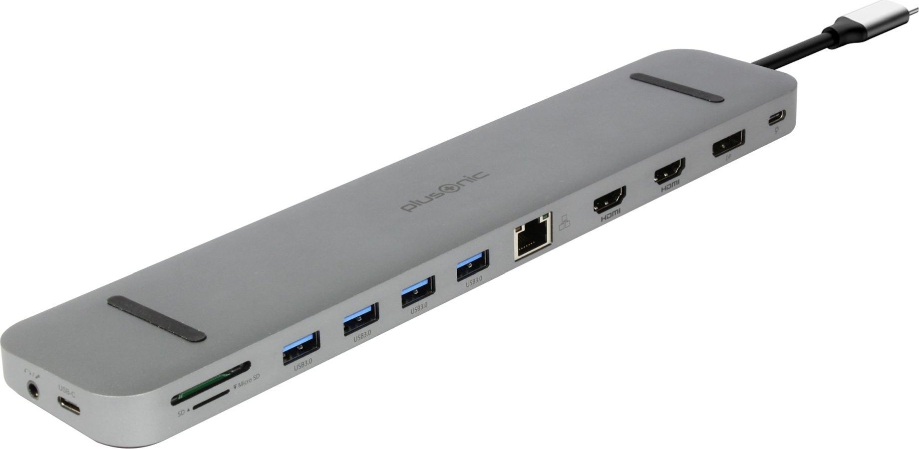 Plusonic USB-C Docking Adapter/Hub 9in1 with HDMI/DP/LAN/USB