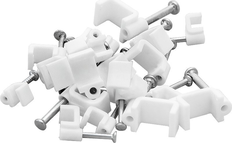 Blow 42-004# Uchwyt kabla 10/5mm biały płaski