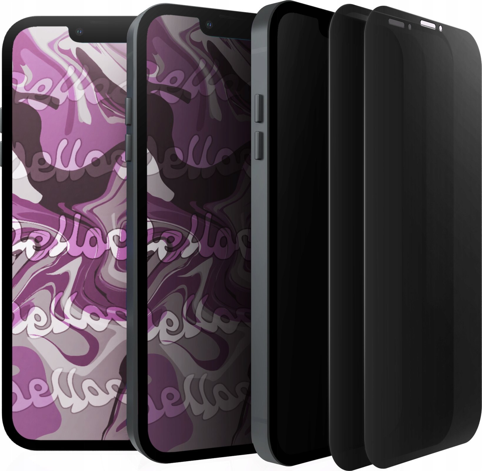 Hello Case [2-pak] Szkło Hartowane Do iPhone 14 PLUS (Prywatyzujące, Ochronne, 9H)