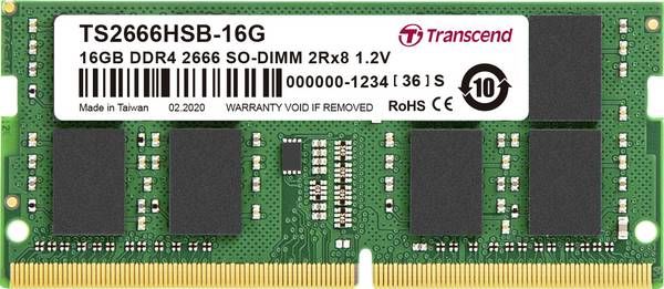 Pamięć do laptopa Transcend SODIMM, DDR4, 16 GB, 2666 MHz, CL19 (TS2666HSB-16G)
