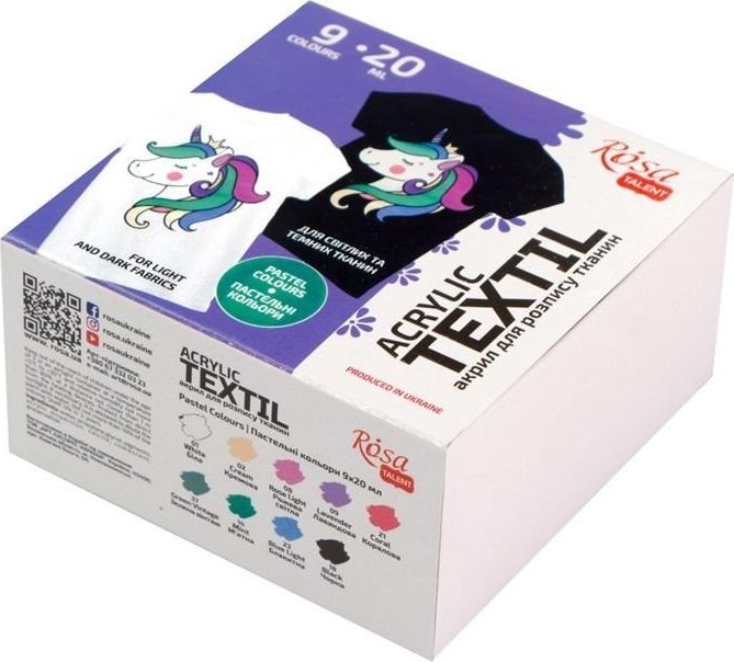 Farby do tkanin Unicorn 20ml 9 kolorów