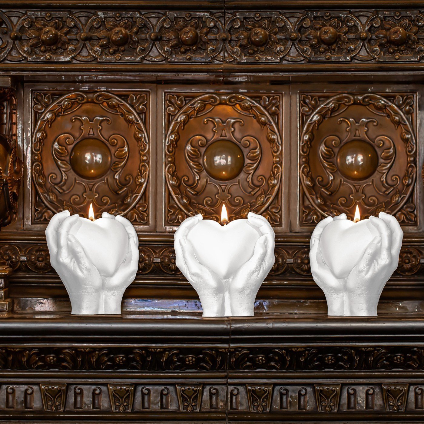 Candellana Świeca Hand LOVE Świeczka Serce Wegańska parafina 35h