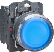Schneider Electric Przycisk sterowniczy 22mm niebieski z samopowrotem z podświetleniem 24V AC/DC 1Z 1R (XB5AW36B5)