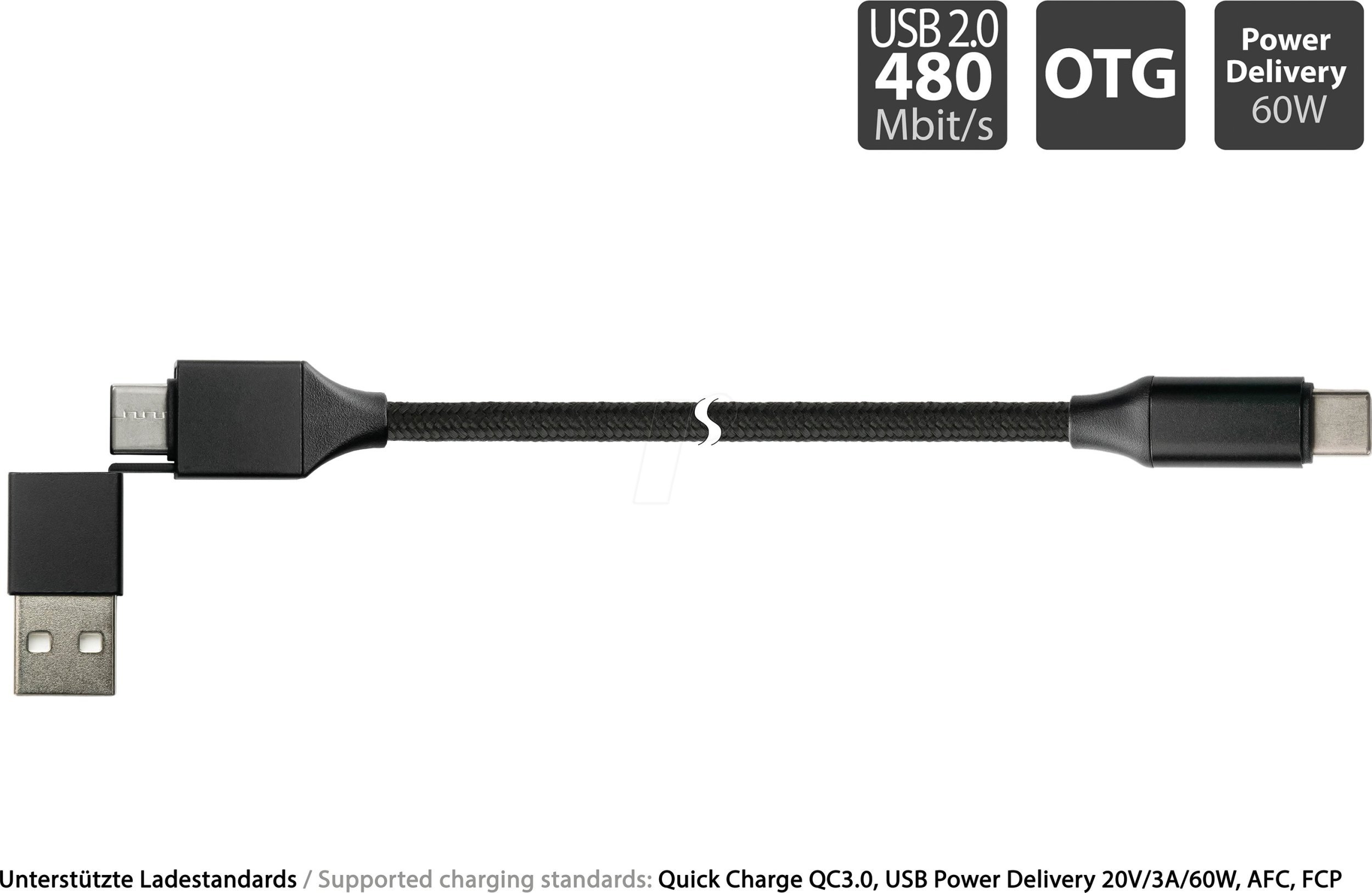 Kabel USB PYTHON USB-A - USB-C 1 m Czarny (PY-USB002S)