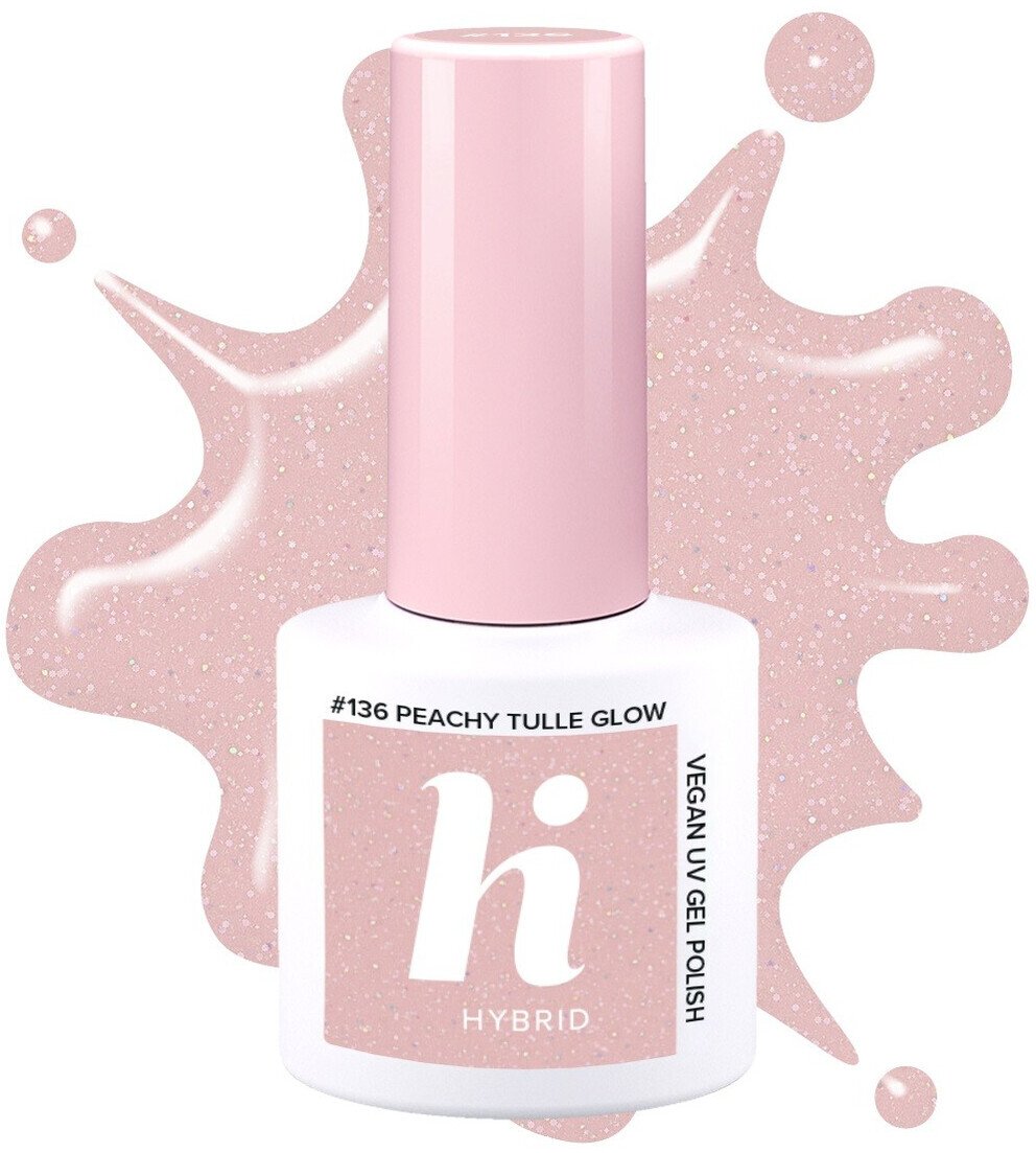 Hi Hybrid Lakier hybrydowy 5ml Peachy Tulle Glow (136)
