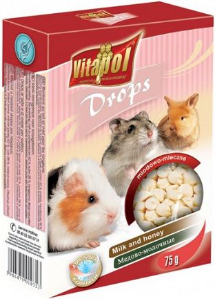 Vitapol DROPSY DLA GRYZONI MLECZNO-MIODOWE 75g