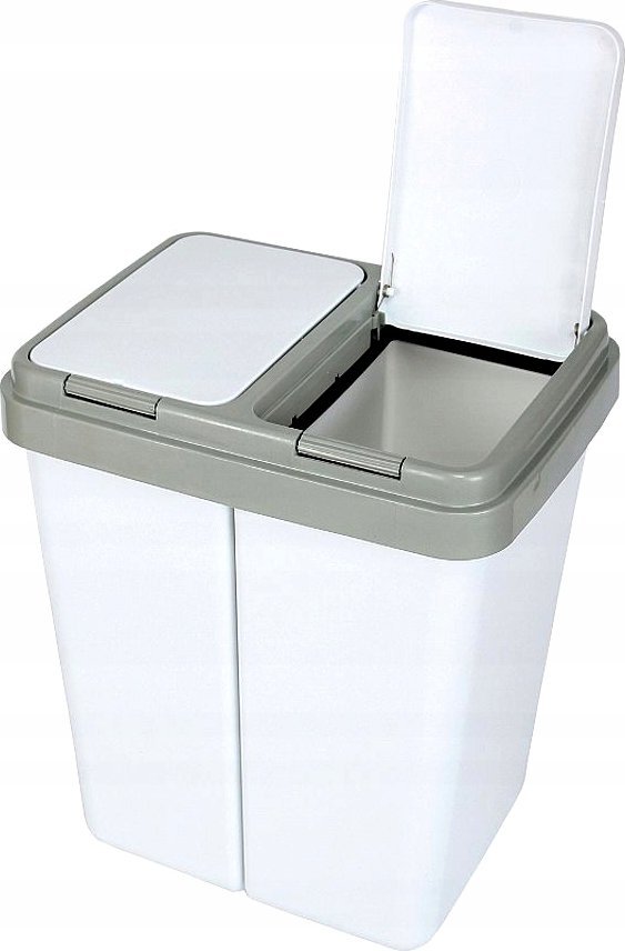 Kosz na śmieci Katex do segregacji na przycisk biały (656631)