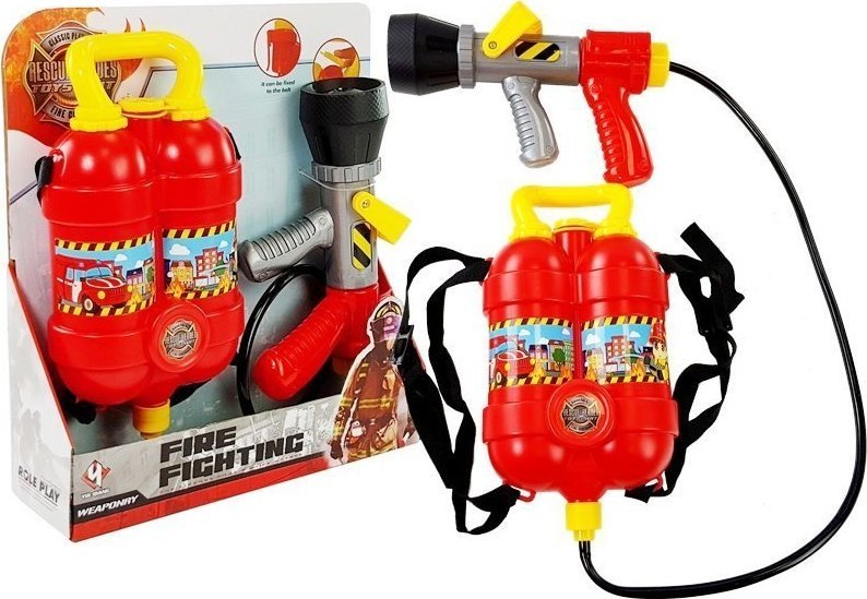 Zestaw Małego Strażaka Pistolet na Wodę Magazynek Czerwony LEAN Toys