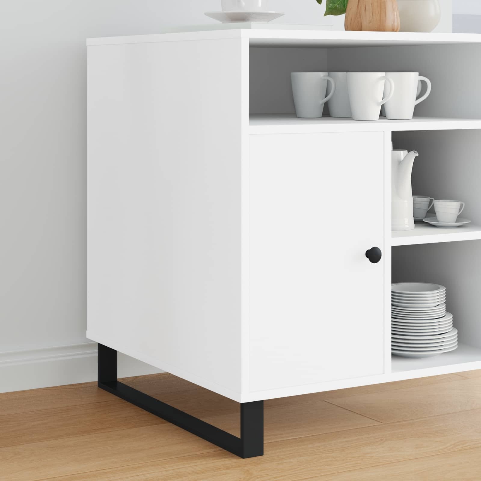 vidaXL Nóżki meblowe 12 pcs Czarny 59,6 x 4 x 10 mm Żelazo