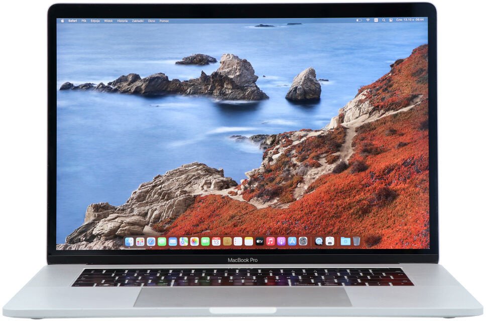 Apple MacBook Pro A1990 2018 r. Silver i7-8850H 16GB 512GB SSD 2880x1800 Radeon Pro 560X Klasa A- MacOS Big Sur QWERTY PL