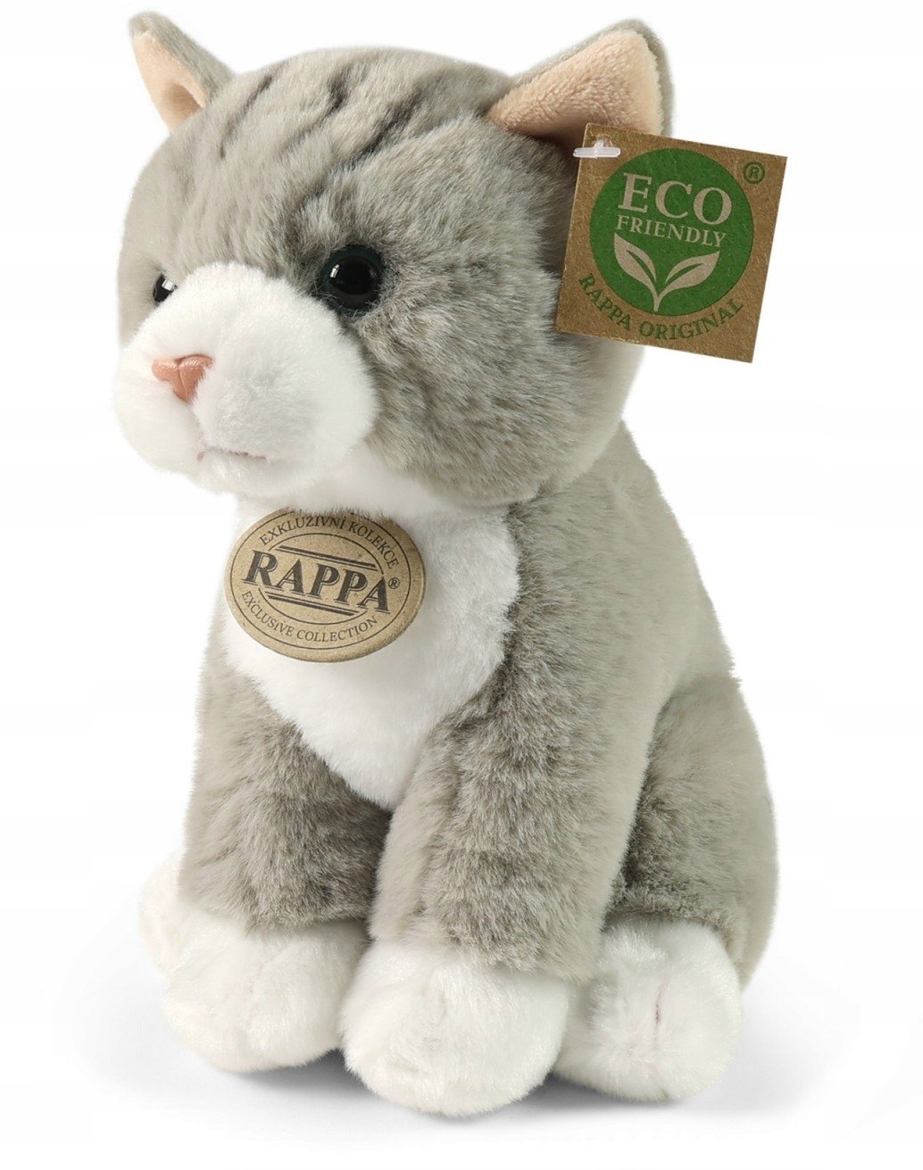 Rappa Pluszowa realistyczna maskotka Kot szary siedzący 23 cm Soft Collection