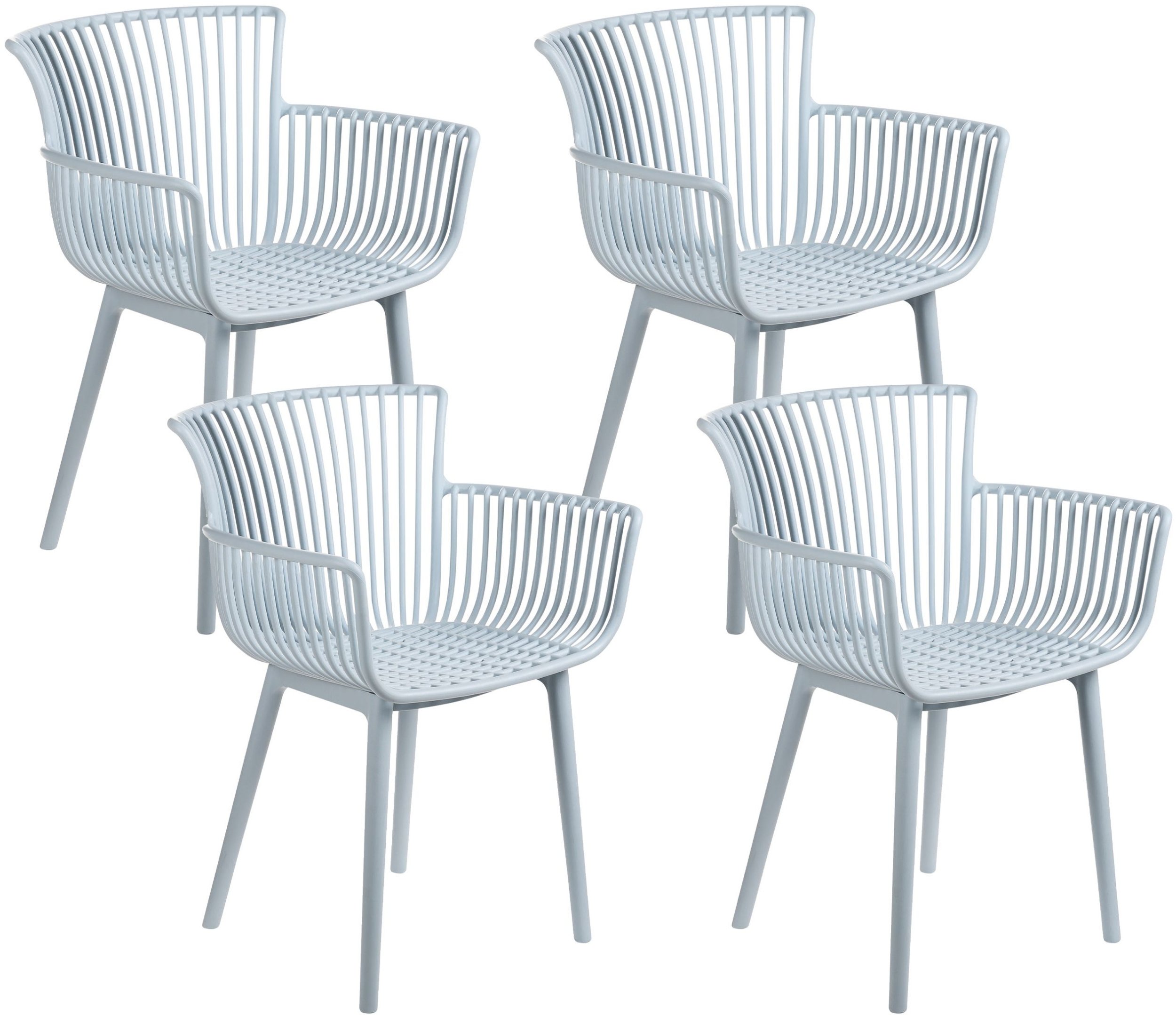 Zestaw 4 krzeseł ogrodowych PESARO Błękitny