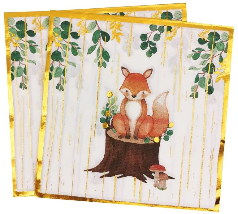 Serwetki Jednorazowe LISEK Las Happy Birthday URODZINY urodzinowe 10szt.