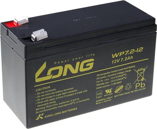 Long Akumulator 12V/7.2Ah (PBLO-12V007,2-F2A)