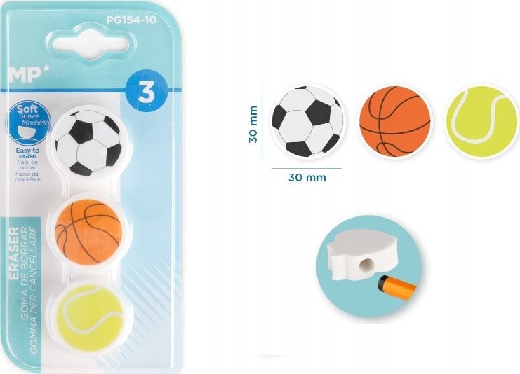 Teka Gumka do ¶cierania - piłki 3szt