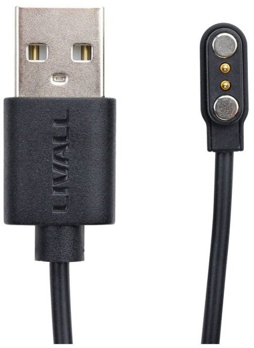 Kabel USB Livall USB-A - Magnetyczne 1 m Czarny (LIV_151820)