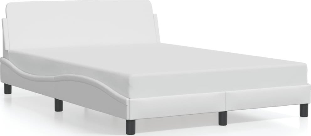 vidaXL Rama łóżka z zagłówkiem, biała, 120x200 cm, sztuczna skóra
