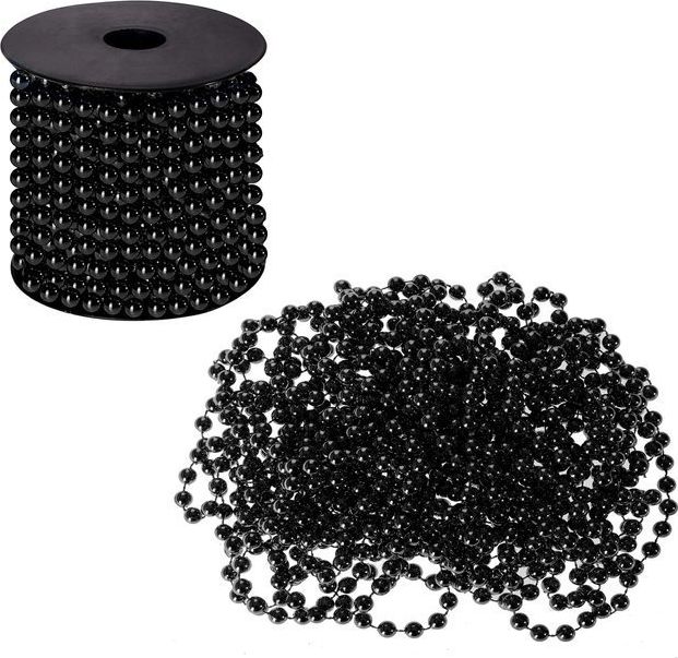 Springos Łańcuch na choinke perły koraliki 10m 8 mm czarny UNIWERSALNY