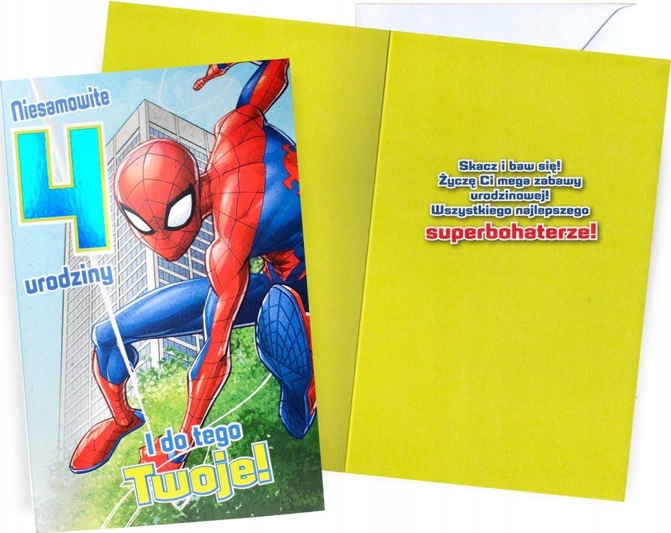KUKARTKA KARNET DHS 4 URODZINY SPIDER MAN