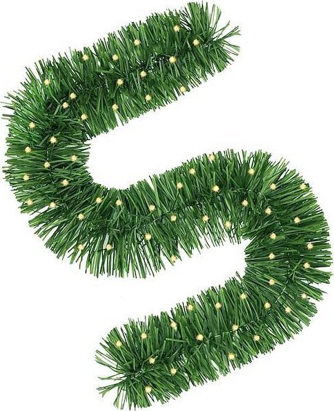 Lampki choinkowe Springos Girlanda świąteczna 400 cm z lampkami 50 LED biały ciepły łańcuch choinkowy, zielony UNIWERSALNY