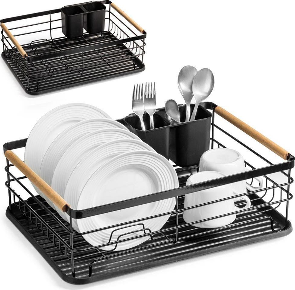 Vilde Suszarka na naczynia, CZARNA, ociekacz do naczyń, 43x32x14,5 cm