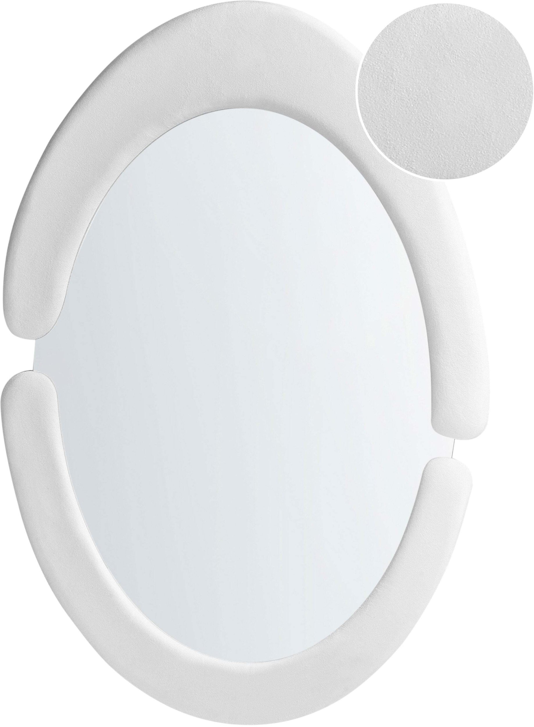 Beliani Lustro ścienne MASSAY 53 cm 90 cm Biały welur