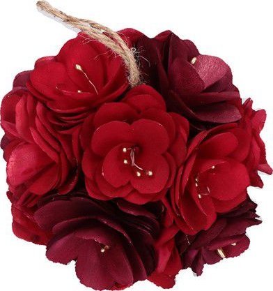 Dekoracja świąteczna NPC Polska Rituali Domestici Zestaw 4 kul świątecznych róże czerwone