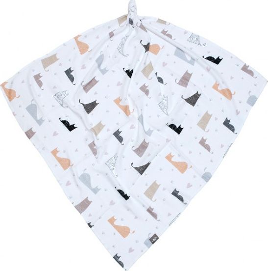 Pulp Pieluszka Bambusowa z Jonami Srebra KOCIA RODZINA