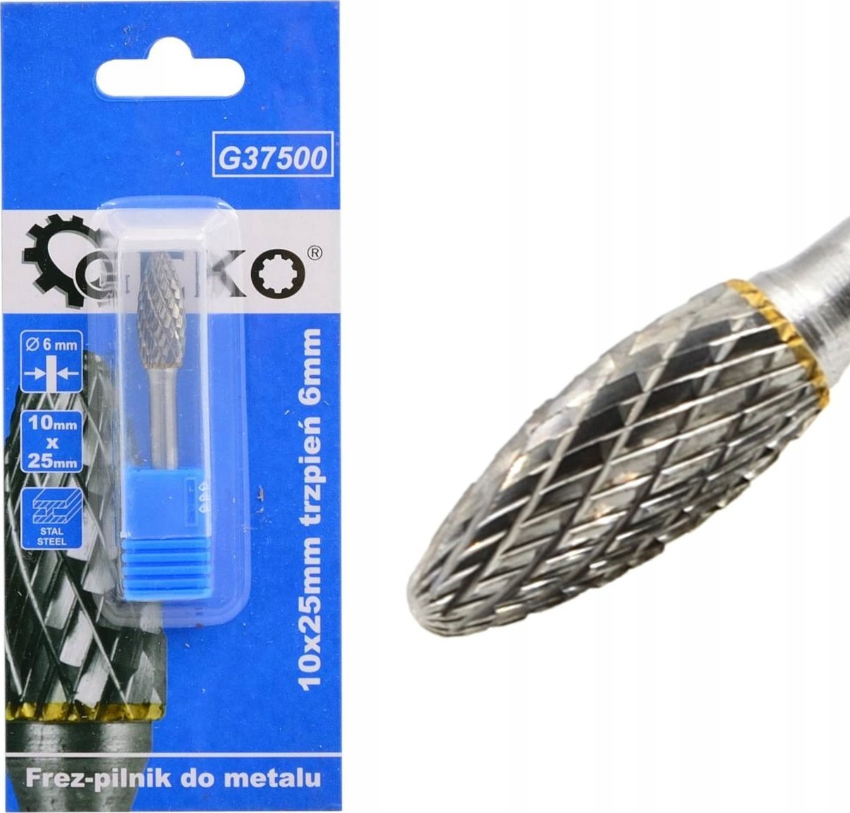 Geko Frez-pilnik do metalu z węglika wolframu 10x25mm (200)