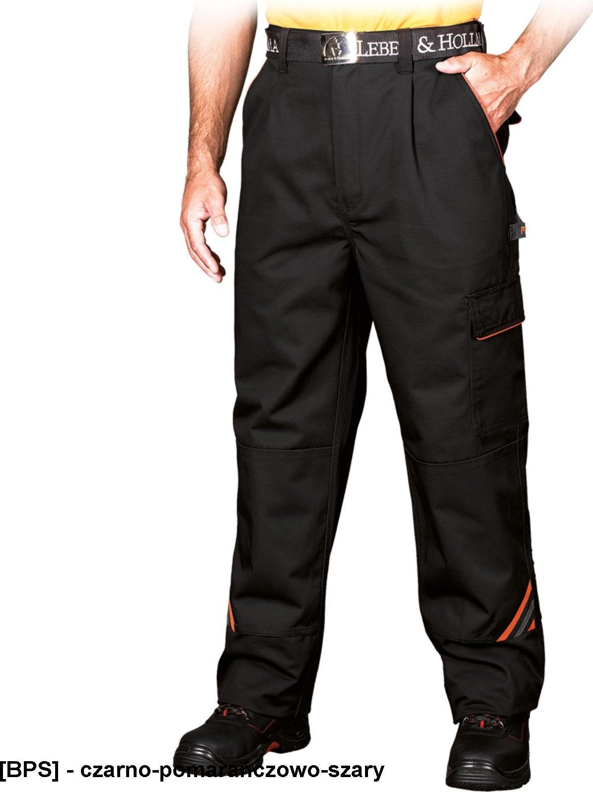 R.E.I.S. PRO-T - spodnie ochronne do pasa - czarno-pomarańczowo-szary 48