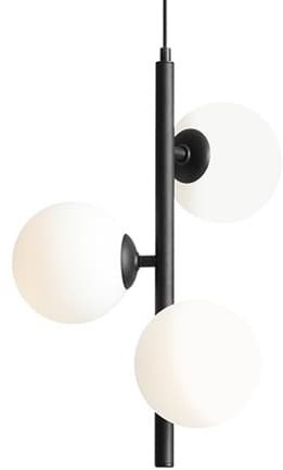 Zwisająca lampa salonowa Fin 1120E1_S Aldex kule bańki szklana czarna