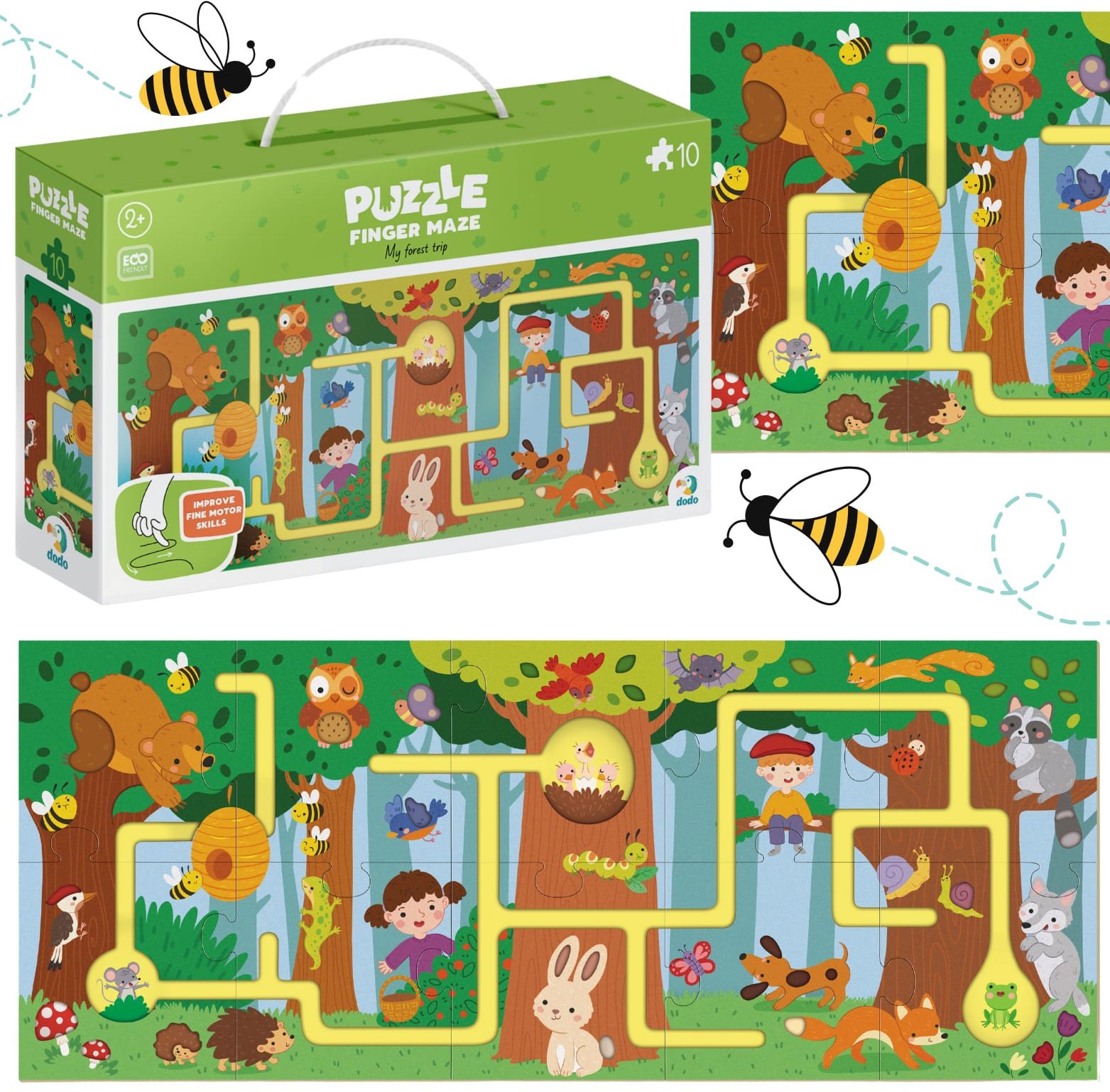 Puzzle "Labirynt - Moja Leśna Wycieczka" Układanka 10 Elementów Zwierzęta